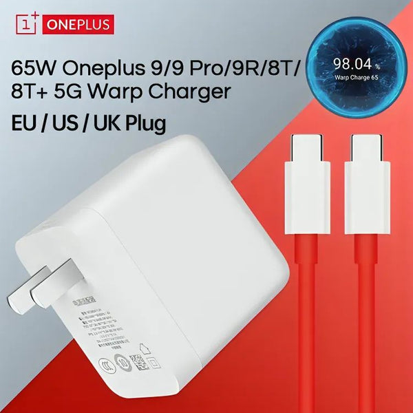 65 Watt WARP Charger for OnePlus with Data Cable - C to C Cable